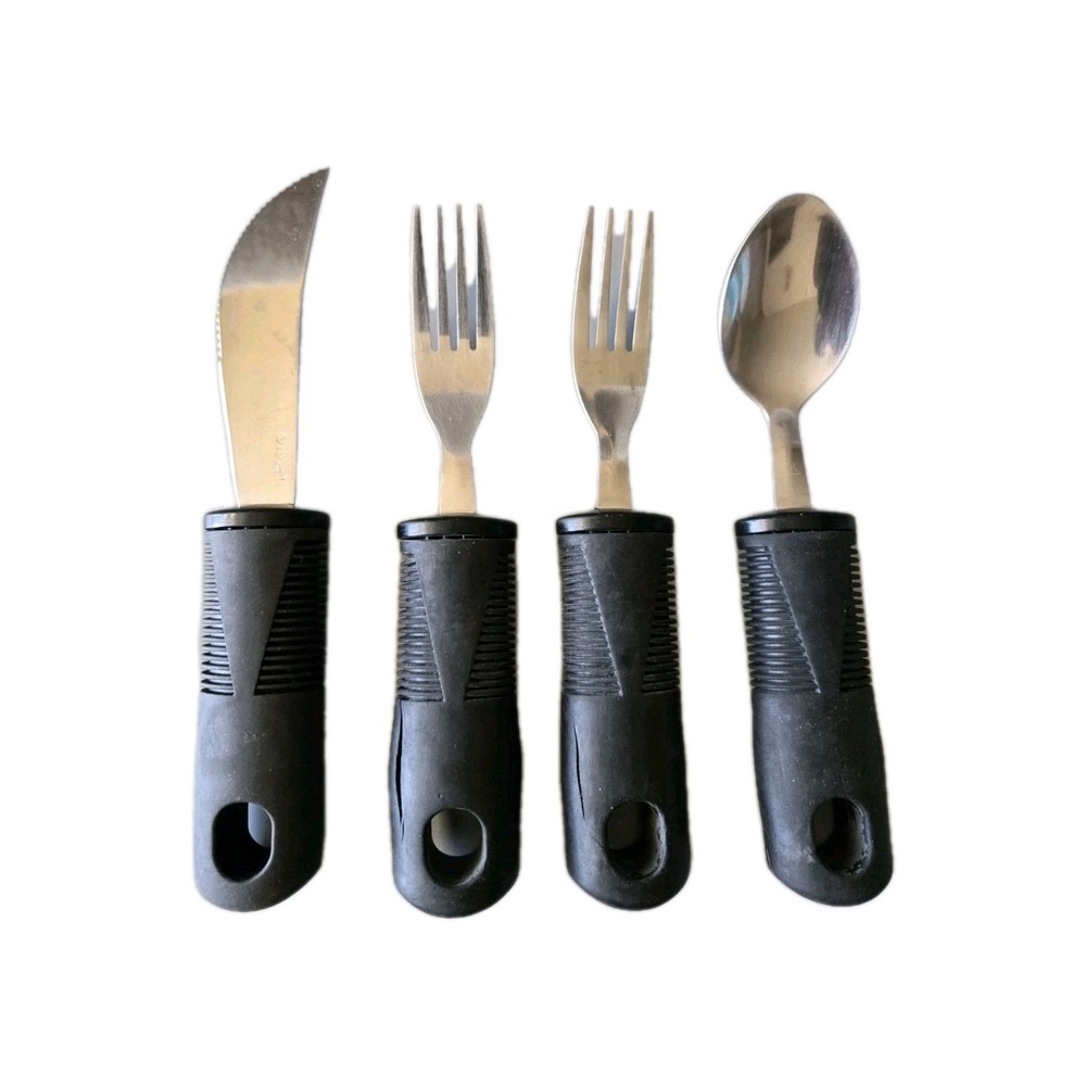 VIVE Weighted Adaptive Silverware Set Easy Grip Handles Arthritis Disability Aid